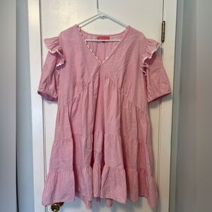 Simply Southern Pink ruffle dress
